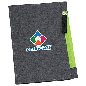 Gray Line Zippered Notebook Main Image
