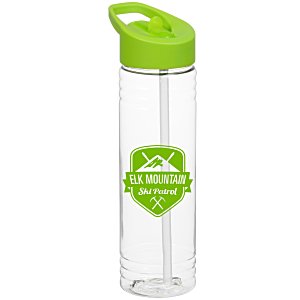 Clear Impact Halcyon Water Bottle with Flip Straw - 24 oz. Main Image