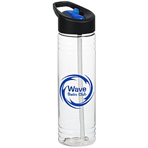 Clear Impact Halcyon Water Bottle with Two-Tone Flip Straw - 24 oz. Main Image