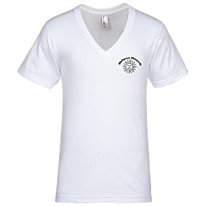 American Apparel Fine Jersey V-Neck T-Shirt - White Main Image