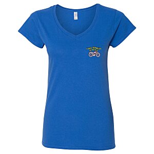 Gildan Softstyle V-Neck T-Shirt - Ladies' - Colors - Embroidered - 24 hr Main Image