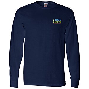 Fruit of the Loom Long Sleeve 100% Cotton T-Shirt - Colors - Embroidered - 24 hr Main Image