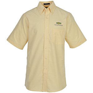 Classic Wrinkle Resistant Short Sleeve Oxford Dress Shirt - Men's Main Image