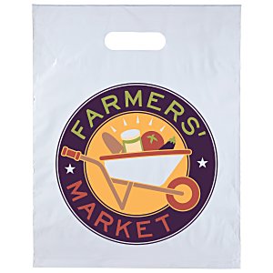 Recyclable Full Color Die Cut Handle Plastic Bag - 15" x 12" Main Image