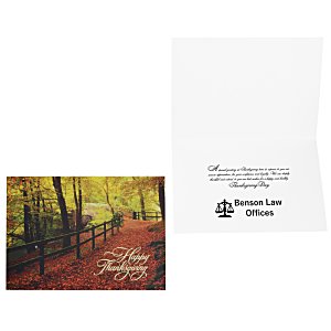 Leaf Strewn Lane Thanksgiving Card Main Image