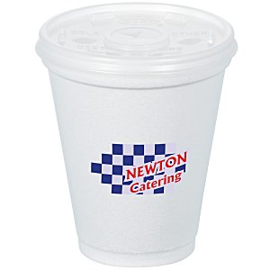 Foam Hot/Cold Cup with Straw Slotted Lid - 10 oz. - Low Qty - Full Color Main Image