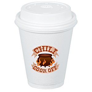 Foam Hot/Cold Cup with Traveler Lid - 10 oz. - Low Qty - Full Color Main Image
