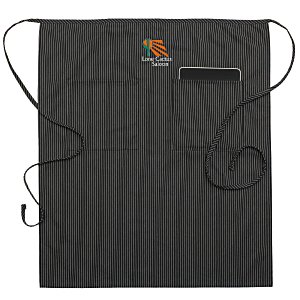 Bistro Apron with Two Patch Pocket - Pinstripe - 24 hr Main Image