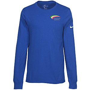 Nike Cotton LS T-Shirt - Men's - Embroidered Main Image