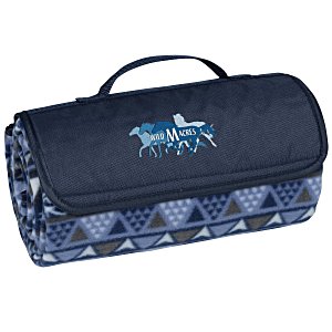 Roll-Up Blanket - Canyon Pattern with Navy Flap Main Image