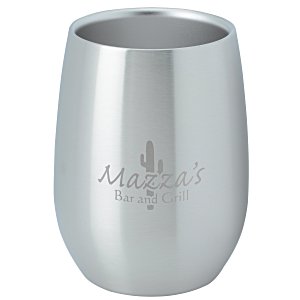 Stainless Steel Stemless Wine Glass - 9 oz. - Laser Engraved Main Image