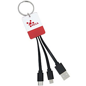 Clear View Light-Up Duo Charging Cable Keychain Main Image