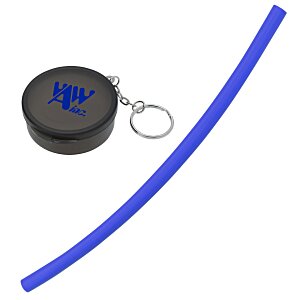 Reusable Silicone Straw in Keychain Case Main Image