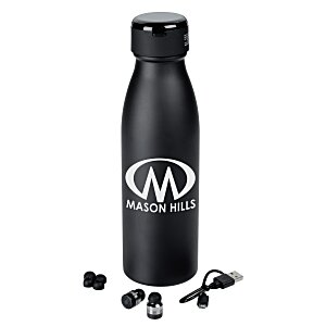 Vacuum Bottle with Wireless Bluetooth Ear Buds - 20 oz. 24 hr Main Image