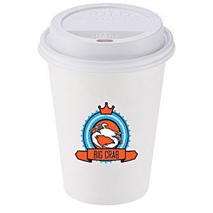 Paper Hot/Cold Cup with Traveler Lid - 12 oz. - Low Qty - Full Color Main Image