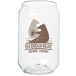 Clear Plastic Beer Can Glass - 16 oz. Main Image
