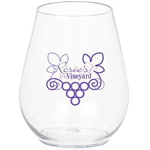 Clear Plastic Stemless Wine Glass - 4 oz. Main Image