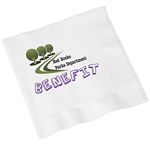Beverage Napkin - 3-ply - White - Low Qty - Full Color Main Image
