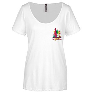 Platinum CVC Scoop Neck T-Shirt - Ladies' - Embroidered Main Image
