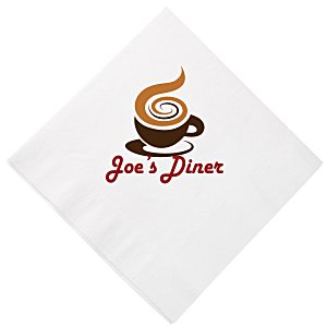 Dinner Napkin - 3-ply - 1/4 Fold - White - Low Qty - Full Color Main Image