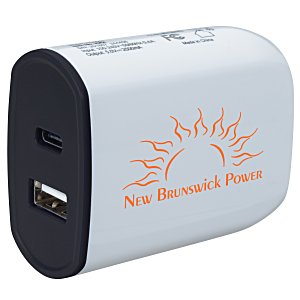Color Accent Dual Port Wall Charger - 24 hr Main Image