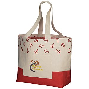 Anchors Away Cotton Beach Tote - Embroidered Main Image