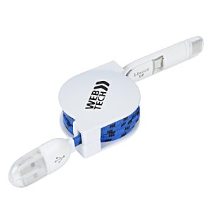 Retractable Fabric Duo Charging Cable Main Image