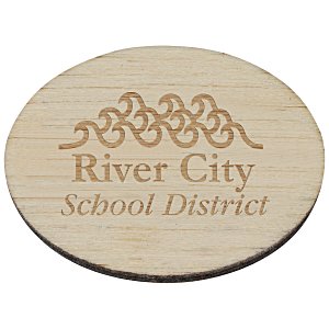 Wood Lapel Pin - Oval - Laser Engraved Main Image