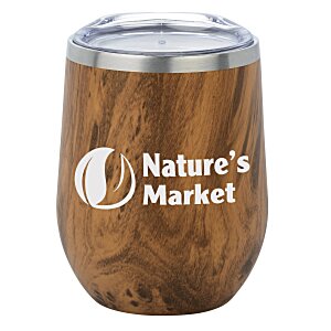 Corzo Vacuum Insulated Wine Cup - 12 oz. - Wood Main Image