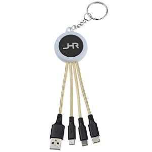 Color Changing Light-Up Logo Charging Cable Keychain Main Image