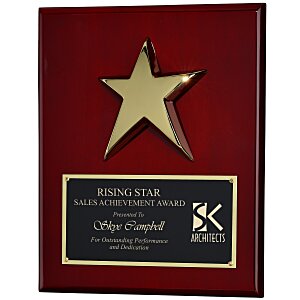 Gold Star Rosewood Plaque Main Image