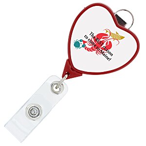 Retractable Badge Holder with Lanyard Attachment - Heart - Label Main Image
