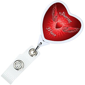 Jumbo Retractable Badge Holder with Antimicrobial Additive - 40" Heart - Label Main Image