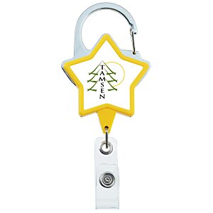 Heavy Duty Clip On Retractable Badge Holder - Star - Label Main Image