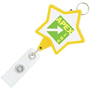 Retractable Badge Holder with Lanyard Attachment - Star - Label Main Image