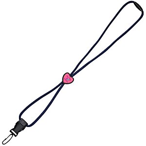 Snap Buckle Rope Lanyard - Heart Slider - Plastic Swivel Hook - Label Main Image