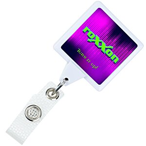Jumbo Retractable Badge Holder with Antimicrobial Additive - 40" Square - Label Main Image