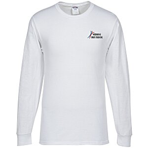 Jerzees Dri-Power 50/50 LS T-Shirt - White - Embroidered Main Image