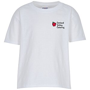Jerzees Dri-Power 50/50 T-Shirt - Youth - White - Embroidered Main Image