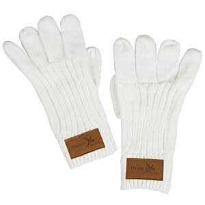 Rib Knit Patch Gloves Main Image
