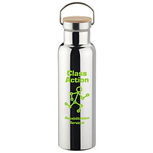 Accord Vacuum Stainless Bottle with Wood Lid - 21 oz. - Metallic Shine Main Image