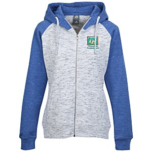 J. America Melange Colorblock Full-Zip Sweatshirt - Ladies' Main Image