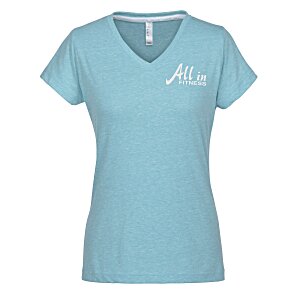LAT Harborside Melange V-Neck T-Shirt - Ladies' Main Image