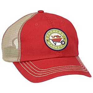 Mega Washed Cotton Twill Trucker Cap - Full Color Patch Main Image