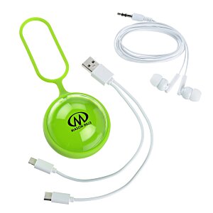 Sphere Duo Charging Cable and  Ear Bud Set Main Image