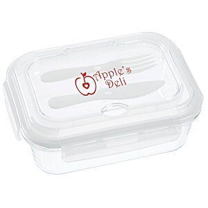 Glass Food Container with Cutlery Main Image
