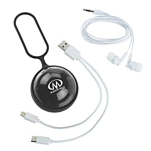 Sphere Duo Charging Cable and  Ear Bud Set - 24 hr Main Image