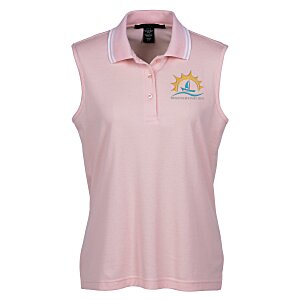 CrownLux Performance Plaited Tipped Sleeveless Polo - Ladies' Main Image