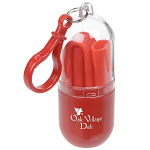 Silicone Straw in Capsule Carabiner Case Main Image