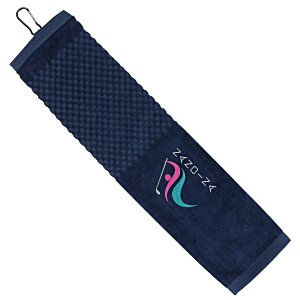 Trifold Scrubber Golf Towel with Carabiner Clip Main Image